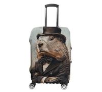 RLDOBOFE A Charming Prairie Dog Baggage Cover for Travel, Washable Suitcase Covers for Home, Dustproof Luggage Protector Skins with Zippers, Protector Anti Scratch, Luggage Covers, white, L, Luggage