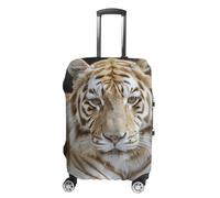 RLDOBOFE A Cream Tiger Travel Luggage Cover Anti Scratch Suitcase Protector Washable Elastic Baggage Cover, white, L, Stylish