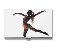 RLDOBOFE A Dancer Business Card Holder, Slim Aluminum Alloy Card Case, Pocket Name Card Organizer Holder Wallet for Woman, Man, Pocket Or Bag Storage, Office Workers