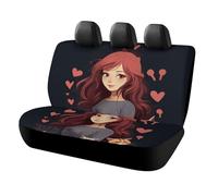 RLDOBOFE A Girl Who Loves Cats Car Back Seat Covers for Pet, Automotive Rear Seat Protector for Unisex, Nonslip Auto Bench Seat Cover for Travel, Waterproof Cars Seat Cushion Pad Mat