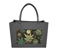 RLDOBOFE A Puff in Time Weed Marijuana Felt Tote Bag Reusable Kitchen Grocery Bag Versatile Large Capacity Commuter Handbags, Dark Gray, One Size
