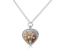 RLDOBOFE A White Vase Cremation Jewelry for Ashes Heart Urn Necklaces Personalized Memorial Necklace Dog Cat Keepsake Pendant Custom Small Locket Ash Holder for Women Men