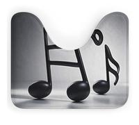 RLDOBOFE Absorbent Black White Music Note Bathroom Rug Soft U-Shaped Toilet Rug Quick Dry Non-Slip Bottom Contour Commode Mat Machine Washable Low Pile Thin Bathroom Floor Mat Decor