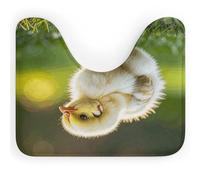 RLDOBOFE Absorbent Cute Chicken Walking Bathroom Rug Soft U-Shaped Toilet Rug Quick Dry Non-Slip Bottom Contour Commode Mat Machine Washable Low Pile Thin Bathroom Floor Mat Decor