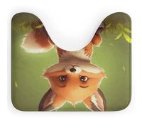 RLDOBOFE Absorbent Cute Little Fox Bathroom Rug Soft U-Shaped Toilet Rug Quick Dry Non-Slip Bottom Contour Commode Mat Machine Washable Low Pile Thin Bathroom Floor Mat Decor