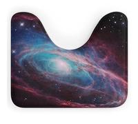 RLDOBOFE Absorbent Universe Galaxy Bathroom Rug Soft U-Shaped Toilet Rug Quick Dry Non-Slip Bottom Contour Commode Mat Machine Washable Low Pile Thin Bathroom Floor Mat Decor