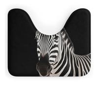 RLDOBOFE Absorbent Zebra Bathroom Rug Soft U-Shaped Toilet Rug Quick Dry Non-Slip Bottom Contour Commode Mat Machine Washable Low Pile Thin Bathroom Floor Mat Decor