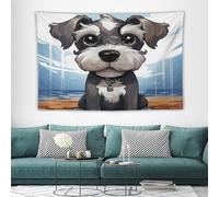 RLDOBOFE Adorable Schnauzer Tapestry Wall Hanging Print Tapestry Home Decoration Funny Flag Tapestries Personalized Backdrop Art Poster for Men Women Bedroom Living Room Dorm 40"x60"