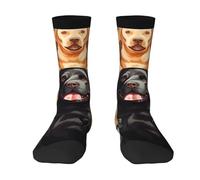RLDOBOFE Adult Socks labrador retriever Dogs Print Socks Casual Mid Crew Socks Contrast Color Design for Women Men, 3 Black, One Size