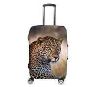 RLDOBOFE African Animal Leopard Baggage Cover for Travel, Washable Suitcase Covers for Home, Dustproof Luggage Protector Skins with Zippers, Protector Anti Scratch, Luggage Covers, white, Small