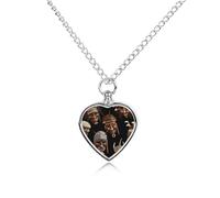 RLDOBOFE African Ritual Ethnic Tribal Pet Urn Necklaces for Ashes, Heart-Shaped Pendant for Cat Lover, Custom Dog Cremation Keepsake Jewelry, Picture Necklace Personalized for Loss of Dog