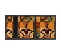 RLDOBOFE African Woman Trifold Wallet Minimalist Mens Wallet with Key Hook 8 Card Slots Modern Stylish Polyester Security Wallets Fashion Slim Credit Card Holder Id Window