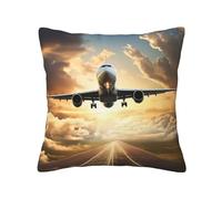 RLDOBOFE Airplane Print Throw Pillow Covers Decorative Pillow Cover Square Cushion Cases Soft Cushion Cover Throw Sofa Pillow Case for Home Decor Living Room Bed Couch Car 12"x12"