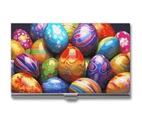 RLDOBOFE Aluminum Easter Eggs Business Card Holder Flip Cover Slim Pocket Name Cards Case Portable Credit Name Card Holders Purse Wallet Accessory for Men And Women