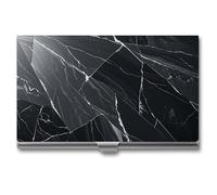 RLDOBOFE Aluminum Marble Background Business Card Holder Flip Cover Slim Pocket Name Cards Case Portable Credit Name Card Holders Purse Wallet Accessory for Men And Women