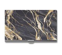 RLDOBOFE Aluminum Marble Business Card Holder Flip Cover Slim Pocket Name Cards Case Portable Credit Name Card Holders Purse Wallet Accessory for Men And Women
