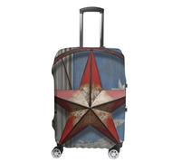 RLDOBOFE American Wastern Texas Star Baggage Cover for Travel, Washable Suitcase Covers for Home, Dustproof Luggage Protector Skins with Zippers, Protector Anti Scratch, Luggage Covers, white, M
