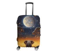 RLDOBOFE Animal Elephant Owl Tree Moon Star Baggage Cover for Travel, Washable Suitcase Covers for Home, Dustproof Luggage Protector Skins with Zippers, Protector Anti Scratch, Luggage Covers, white