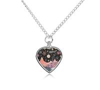 RLDOBOFE Animals On The Field Pet Urn Necklaces for Ashes, Heart-Shaped Pendant for Cat Lover, Custom Dog Cremation Keepsake Jewelry, Picture Necklace Personalized for Loss of Dog