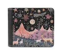 RLDOBOFE Animals On The Field Wallet Passcase for Men, Extra Capacity Bifold Leather Wallets with ID Windows, Slim Stylish Wallet for Gift, Blocking Money Clip for Cards, Coin Pouch
