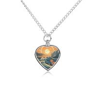 RLDOBOFE Anime Style Cat Pet Cremation Necklaces for Ashes Personalized Pet Ashes Jewelry Heart Shaped Urn Pendant Custom Memorial Funeral Keepsake for Loss Dogs Cats