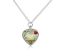 RLDOBOFE Ant Rose Petal Carry Cremation Jewelry for Ashes Heart Urn Necklaces Personalized Memorial Necklace Dog Cat Keepsake Pendant Custom Small Locket Ash Holder for Women Men