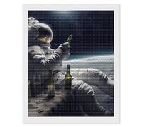 RLDOBOFE Astronaught with Beer Diamond Painting Kit for Adults Round 5d Diamond Art Kits for Beginners DIY Full Drill Diamonds Dots Painting Gem Arts Crafts Home Wall Decor Gift 16"x20"