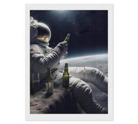 RLDOBOFE Astronaught with Beer Diamond Painting Kit for Adults Square 5D Diamond Art Kits for Beginners DIY Full Drill Diamonds Dots Painting Gem Arts Crafts Home Wall Decor Gift 12"x16"