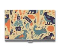 RLDOBOFE Australian Animals Business Card Holder, Slim Aluminum Alloy Card Case, Pocket Name Card Organizer Holder Wallet for Woman, Man, Pocket Or Bag Storage, Office Workers