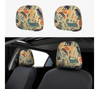 RLDOBOFE Australian Animals Car Headrest Cover 2 PCS, Funny Auto Front Seat Head Rest Protector, Universal Car Headrest Protector Elastic, Personalized Seat Cover Headrest Trim for Most Cars