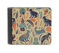 RLDOBOFE Australian Animals Wallet Passcase for Men, Extra Capacity Bifold Leather Wallets with ID Windows, Slim Stylish Wallet for Gift, Blocking Money Clip for Cards, Coin Pouch