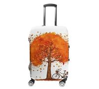 RLDOBOFE Autumn Tree With Bike Travel Luggage Cover Anti Scratch Suitcase Protector Washable Elastic Baggage Cover, white, L, Stylish