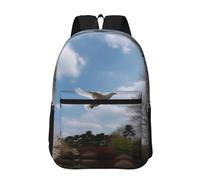 RLDOBOFE Backpack 17 In Travel Backpack for Men Women Casual Daypack A White Dove Flies By Laptop Backpack Lightweight Double Shoulder Bag