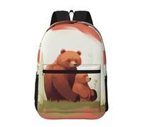 RLDOBOFE Backpack 17 In Travel Backpack for Men Women Casual Daypack Bear Hug Laptop Backpack Lightweight Double Shoulder Bag