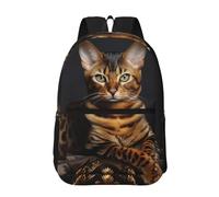 RLDOBOFE Backpack 17 In Travel Backpack for Men Women Casual Daypack Bengal Cat Laptop Backpack Lightweight Double Shoulder Bag