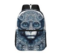 RLDOBOFE Backpack 17 In Travel Backpack for Men Women Casual Daypack Blue Monkey Pattern Laptop Backpack Lightweight Double Shoulder Bag