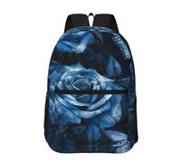 RLDOBOFE Backpack 17 In Travel Backpack for Men Women Casual Daypack Blue Rose and Butterfly Laptop Backpack Lightweight Double Shoulder Bag