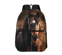 RLDOBOFE Backpack 17 In Travel Backpack for Men Women Casual Daypack Blurry Horse Laptop Backpack Lightweight Double Shoulder Bag