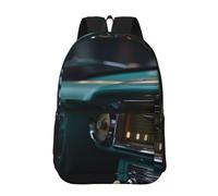 RLDOBOFE Backpack 17 In Travel Backpack for Men Women Casual Daypack Car Radio Laptop Backpack Lightweight Double Shoulder Bag