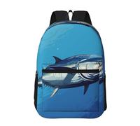 RLDOBOFE Backpack 17 In Travel Backpack for Men Women Casual Daypack Colorful Tuna Laptop Backpack Lightweight Double Shoulder Bag