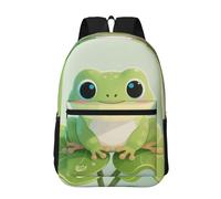 RLDOBOFE Backpack 17 In Travel Backpack for Men Women Casual Daypack Cute Frog Laptop Backpack Lightweight Double Shoulder Bag