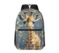 RLDOBOFE Backpack 17 In Travel Backpack for Men Women Casual Daypack Cute Giraffe Flowers Laptop Backpack Lightweight Double Shoulder Bag