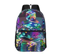 RLDOBOFE Backpack 17 In Travel Backpack for Men Women Casual Daypack Dice Graphics Laptop Backpack Lightweight Double Shoulder Bag