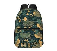 RLDOBOFE Backpack 17 In Travel Backpack for Men Women Casual Daypack Duck Pattern Green Laptop Backpack Lightweight Double Shoulder Bag