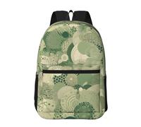 RLDOBOFE Backpack 17 In Travel Backpack for Men Women Casual Daypack Green Pattern Laptop Backpack Lightweight Double Shoulder Bag