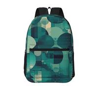 RLDOBOFE Backpack 17 In Travel Backpack for Men Women Casual Daypack Green Pattern Laptop Backpack Lightweight Double Shoulder Bag