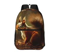 RLDOBOFE Backpack 17 In Travel Backpack for Men Women Casual Daypack Hand Drawn Squirrel Laptop Backpack Lightweight Double Shoulder Bag