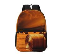 RLDOBOFE Backpack 17 In Travel Backpack for Men Women Casual Daypack Hay Bales Laptop Backpack Lightweight Double Shoulder Bag