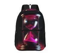 RLDOBOFE Backpack 17 In Travel Backpack for Men Women Casual Daypack Hourglass Representing Time Laptop Backpack Lightweight Double Shoulder Bag
