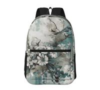 RLDOBOFE Backpack 17 In Travel Backpack for Men Women Casual Daypack Painted Flower Pattern Laptop Backpack Lightweight Double Shoulder Bag
